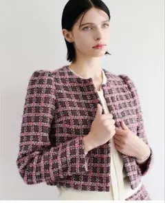 【新品】LOULOU WILLOUGHBY ツイードショートジャケットのサムネイル