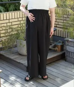 マタニティ ワイドパンツ 黒 レプシム