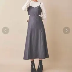 ★お値下げ中★【極美品】ワンピ　ジャンスカ　レースアップ　ジャンスカ　グレー　春