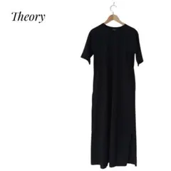 セオリー カットソーワンピース S　黒　スリット　綿100%　半袖 レディース