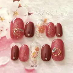 ネイルチップ R90-2 オーダー残1点同系ですが花サイズかわります