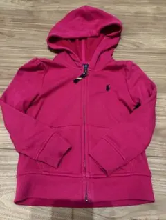 値下げ★ポロ フード付きジップアップパーカー ピンク　100 110