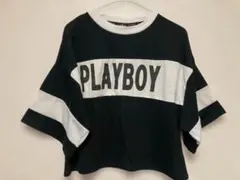 【美品】PLAYBOY Bunny メッシュ切替 半袖Tシャツ 黒 Mサイズのサムネイル