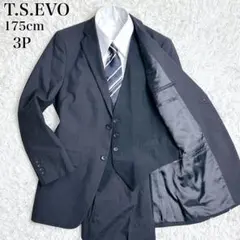 ✨美品✨　はるやま　3P　スーツ　ブラック　ストライプ　175　L　Y6　スリム