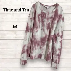 プルオーバー 【M】 ピンク 【Time and Tru】 タイダイ