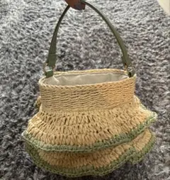 【MIANミアン】フリル2wayかごバッグ（ミント）