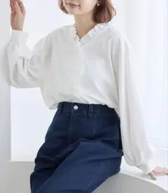 laveange UVカット・接触冷感・吸水速乾　フリルブラウス　3Lのサムネイル