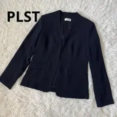 PLST ノーカラージャケット　ネイビー　フォーマルMサイズのサムネイル