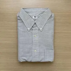 試着のみ｜ユニクロ - オックスフォードシャツ/ストライプ（グレー）