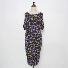 marimekko 総柄ワンピース 花柄 ネイビー サイズXS*ND99