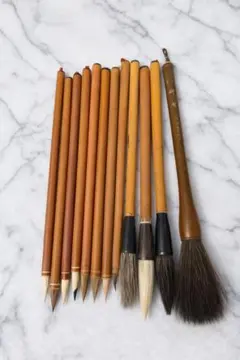 m*c様 書道筆 まとめ売り 12本 太筆入り 習字 書道用 中古