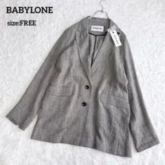 タグ付き未使用✨BABYLONE クレープリネンチェックジャケット 25SSのサムネイル