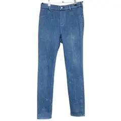 2338【GU】ウォームデニムレギンスパンツ 裏起毛 ストレッチ L