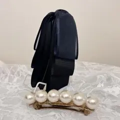 パール バレッタ ゴールド 上品 華やか ヘアアクセサリー 髪留め