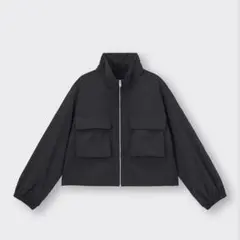 GU テックダブルポケットブルゾン S ブラック 黒　春