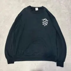 90s JERZEES USA製 ドラゴンプリント 薄手 スウェット 黒 L
