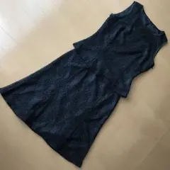 ノースリーブ セットアップ レース ワンピース 黒 フォーマル セレモニー