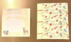 平成レトロ 花と動物のイラスト ミニレターセット