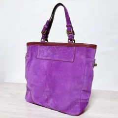 Coach Suede Turn Lock Purple ToteBag y2k