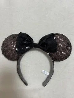 ディズニー　ミッキー耳カチューシャ 黒と茶色