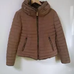 ZARA BASIC ブラウン キルティング ジャケット フード付き