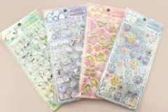 ダイヤモンドポップシール　ぷっくりシール　シマエナガ　4枚セット