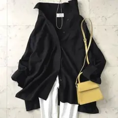極美品✨ユナイテッドアローズ リネン ドルマン シャツ ブラック 