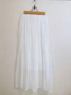 ホワイト プリーツスカート Fサイズ