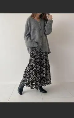 レオパードプリーツスカート