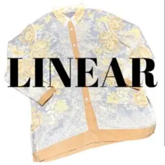 LINEAR シャツ　中華風　チャイナ柄　オーバーサイズ　シースルー　透け感