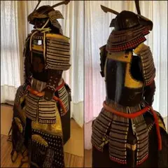 等身大甲冑一式　鎧、兜　血の跡のようなものあり L001 赤二枚胴具足 鎧 等身大 - サムライストア SAMURAI STORE