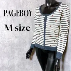 [PAGEBOY] 長袖 カーディガン 薄手 ボーダー 花柄 カジュアル