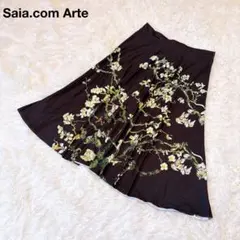 Saia com Arte フレアスカート ウエストゴム 花柄 M