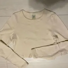 FLORE FLOREベージュ 長袖クロップドTシャツ Sサイズ