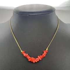 オレンジ珊瑚ネックレス