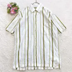 【エレメントオブシンプルライフ】 メンズ 綿麻 リネン混 ボタンダウンシャツ Lのサムネイル
