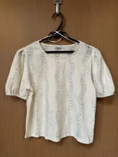【セット割引有】 ZARA 半袖レース編み半袖トップス Mサイズ