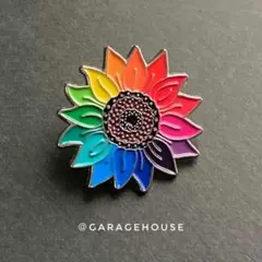 ピンズ [ 虹色ひまわり ] ピンバッジ ブローチ ラペルピン