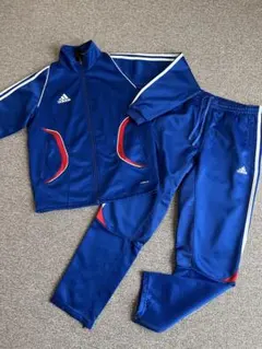 【160cm】adidas ジャージ上下　セットアップ　トラック　ブルー