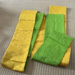 幾何学模様の帯揚げ（黄色・緑色） 新品未使用自宅保管
