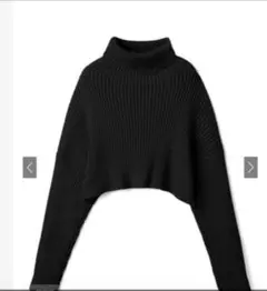 GRL タートルネック クロップド丈 ブラック