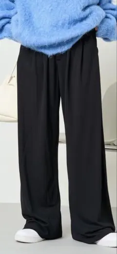 FREAK'S STORE ポンチ ワイド スラックスパンツ　 ブラック