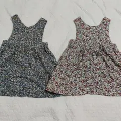 ユニクロ　90cm 花柄 ワンピース 2点セットのサムネイル