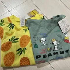 スヌーピー＆パイナップル柄Tシャツ2枚セット 130cm