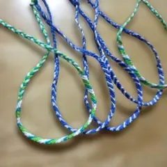ハンドメイドミサンガ　５本セット 青3本緑2本（3５cm）