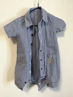 【即日発送】半袖ロンパース　ストライプ　70cm 青