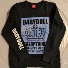 BABYDOLL 長袖カットソー 140 黒 王冠デザイン