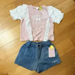 BABYDOLL ピンク トップスとショートパンツ セット 90