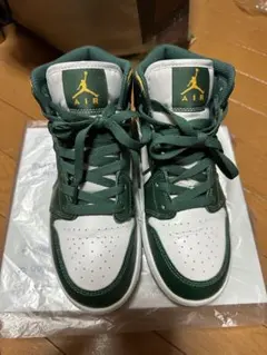 NIKE Air Jordan 1 Mid グリーン×ホワイト×イエロー