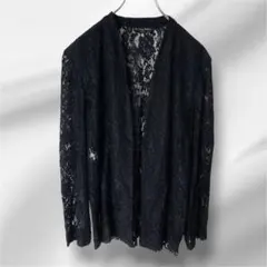 Noir Robe オンワード樫山 総レースカーディガン 黒 9号 M 羽織のサムネイル